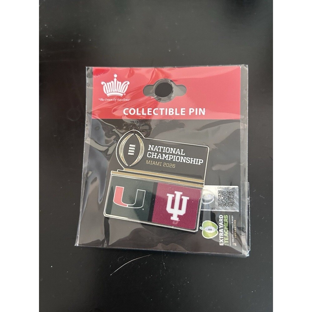 2026 CFP Championship Miami vs Indiana Collectible Pin Dueling Logos CCP-1782-PN